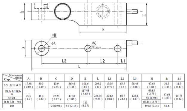 BM8G-C3称重传感器产品尺寸图