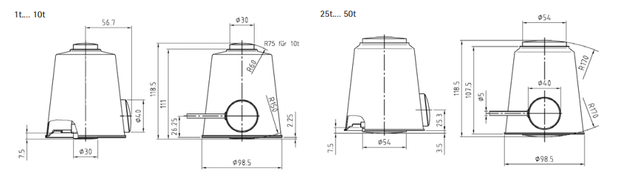 PR6202称重传感器产品尺寸图